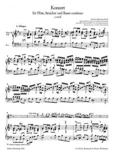 Konzert in e-moll BWV 1059R von Johann Sebastian Bach für Flöte und Streichorchester im Alle Noten Shop kaufen