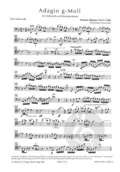 Adagio g-Moll von Tomaso Giovanni Albinoni für Violoncello und Streichorchester im Alle Noten Shop kaufen