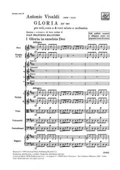 Gloria per 2 Soprani e Contralti Solisti, Coro a 4 Voci von Antonio Vivaldi 