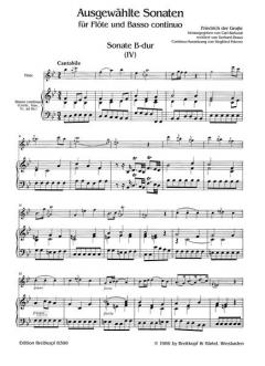 Ausgewählte Sonaten Heft 2 von Friedrich II. für Flöte und Basso continuo im Alle Noten Shop kaufen
