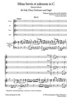 Missa brevis C-Dur KV 220 (196b) (W.A. Mozart) 