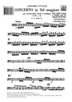 Concerto per Violoncello, Archi e B.c.: In Sol RV 413 - F.III (Antonio Vivaldi) 