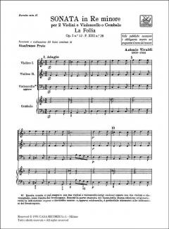 Sonate D-Moll F 13/28 T 393 Op. 1/12 La Follia von Antonio Vivaldi 