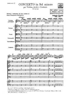 Concerto G-Moll F 1/147 T 329 RV 323 (Antonio Vivaldi) 
