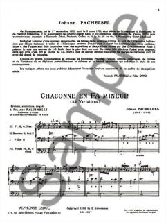 Chaconne en Fa Mineur von Johann Pachelbel 