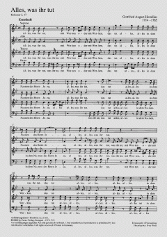 Alles, was ihr tut; Ich will den Herr (Gottfried August Homilius) 