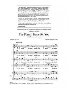 The Plans I Have For You (Jonathan Adams) 