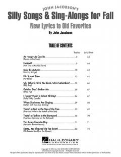 Silly Songs And Sing-Alongs For Fall (Collection) (John Jacobson) 