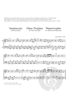 Wassertropfen von Jean Sibelius für Violine und Violoncello im Alle Noten Shop kaufen
