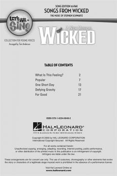 Let's All Sing Songs From Wicked (Stephen L. Schwartz) 