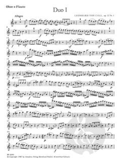 3 Duos op. 12 von Leonhard von Call für Oboe oder Flöte und Fagott (Violoncello) im Alle Noten Shop kaufen