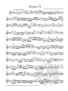 6 Sonaten für 2 Flöten Band 2 von Wilhelm Friedemann Bach im Alle Noten Shop kaufen