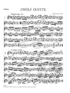 12 Duette op. 60 von Robert Fuchs für Violine und Viola im Alle Noten Shop kaufen