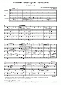 Thema mit Veränderungen für Streichquartett von Joseph Gabriel Rheinberger im Alle Noten Shop kaufen (Partitur)