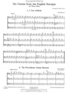 Six Canons From The English Baroque von Henry Purcell 
