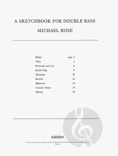 A Sketchbook For Double Bass von Michael Rose 