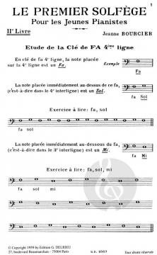 Premier solfège Vol. 2 - Clé de Fa von Jeanne Bourcier 