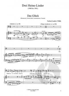 Drei Heine-Lieder für Bariton und Klavier von Norbert Laufer 