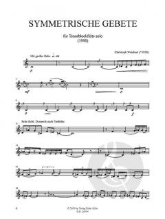 Symmetrische Gebete für Tenorblockflöte solo (Christoph Weinhart) 