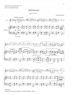 Intermezzo op. 117 Nr. 1 für Violine und Klavier von Johannes Brahms im Alle Noten Shop kaufen