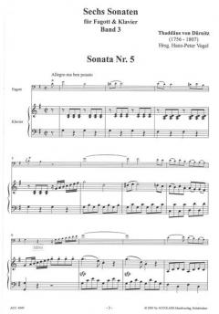 Sechs Sonaten für Fagott und Klavier Band 3 (Thaddaeus Freiherr Von Duernitz) 