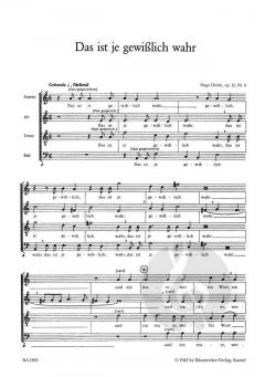 Das ist je gewisslich wahr op.12/8 von Hugo Distler (Download) 