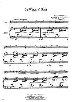Auf Flügeln des Gesanges/On Wings Of Song op. 34/2 von Felix Mendelssohn Bartholdy 