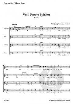 Veni Sancte Spiritus KV 47 von Wolfgang Amadeus Mozart (Download) 