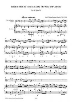 Sonate G-Moll Wq 88 von Carl Philipp Emanuel Bach 