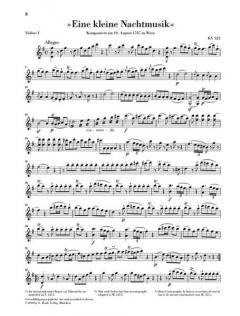 Divertimento 'Eine kleine Nachtmusik' KV 525 von Wolfgang Amadeus Mozart für 2 Violinen, Viola, Violoncello und Kontrabass im Alle Noten Shop kaufen (Einzelstimme)