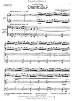 Concerto No. 2 for Piano and Orchestra von Lowell Liebermann für 2 Klaviere im Alle Noten Shop kaufen