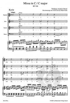 Missa C-Dur KV 66 von Wolfgang Amadeus Mozart (Download) 