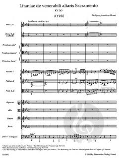 Litaniae de venerabili altaris Sacramento KV 243 von Wolfgang Amadeus Mozart (Download) 