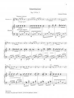 Intermezzo C-Dur op. 119/3 von Johannes Brahms für Klarinette und Klavier im Alle Noten Shop kaufen