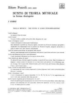 Sunto Di Teoria Musicale in Forma Dialogata. I Cor von Ettore Pozzoli 