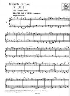 Studien für Saxophon Band 1 von Clemente Salviani 