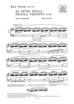 24 Studi Della Piccola Velocita op. 636 per Pianof von Carl Czerny 