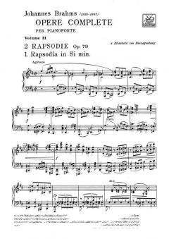 Opere Complete per Pianoforte Vol. II von Johannes Brahms 