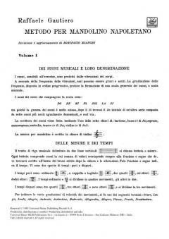 Metodo Per Mandolino Napoletano. Vol. I von R. Gautiero im Alle Noten Shop kaufen