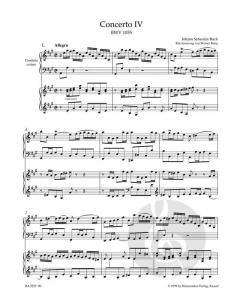 Konzert Nr. 4 in A-Dur BWV 1055 von Johann Sebastian Bach für Cembalo, Streicher und Bc im Alle Noten Shop kaufen