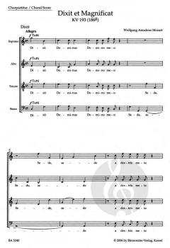 Dixit et Magnificat KV 193 (186g) von Wolfgang Amadeus Mozart (Download) 