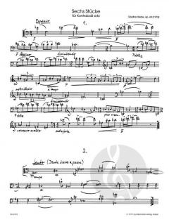 Sechs Stücke für Kontrabass solo op. 68 von Giselher Klebe (Download) 