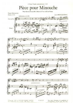 Pièce pour Minouche, fa ou mib von Jean Brouquières für Horn und Klavier