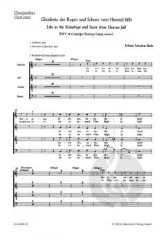 Gleichwie der Regen und Schnee vom Himmel fällt von Johann Sebastian Bach (Download) 