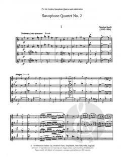 Second Saxophone Quartet von Gordon Jacob 