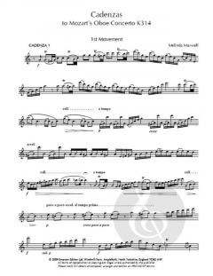 Cadenzas To Mozart's Oboe Concerto K314 von Melinda Maxwell im Alle Noten Shop kaufen