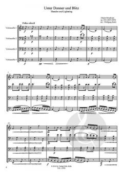 Unter Donner und Blitz für vier Violoncelli op. 324 von Johann Strauss (Vater) im Alle Noten Shop kaufen