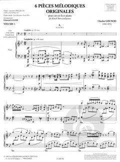 6 Pieces Melodiques Originales Vol. 1 von Charles Gounod für Horn und Klavier