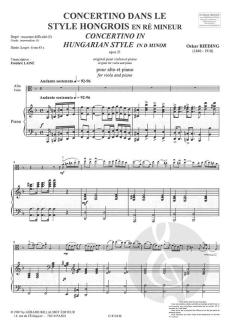 Concertino dans le Style Hongrois en Re Mineur Opus 21 von Oskar Rieding 