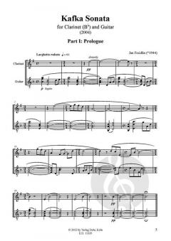 Kafka Sonata von Jan Freidlin für Klarinette in B und Gitarre (2004) im Alle Noten Shop kaufen